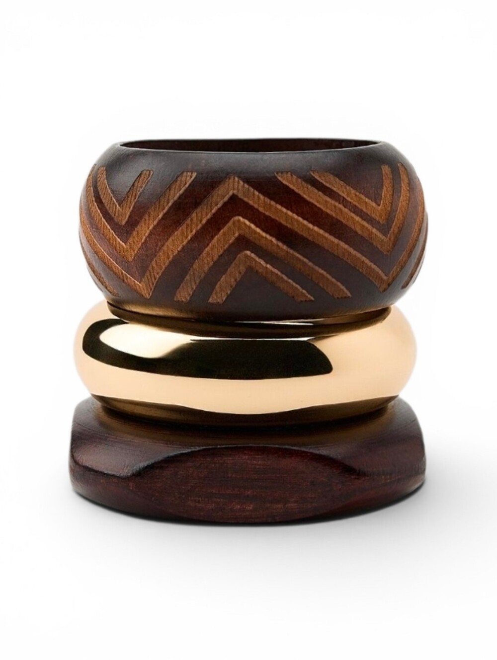ZARA 3 Pack of Metal and Wood Bracelets